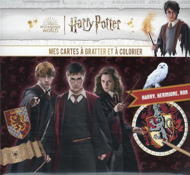  Harry Potter ; mes cartes à gratter et à colorier : Harry, Hermione, Ron 