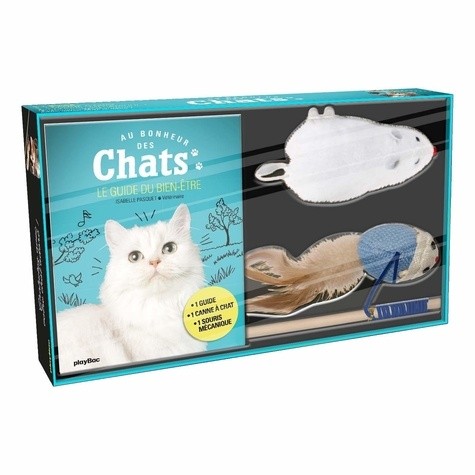  Au bonheur des chats - Le guide du bien-être - Coffret livre + jeux pour chat  