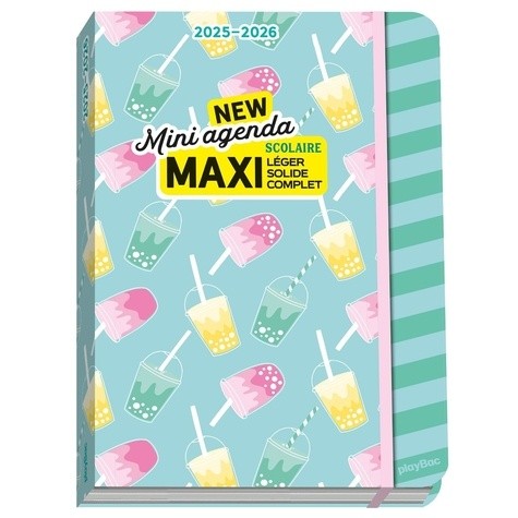  Mini agenda scolaire 2025-2026 - COUVERTURE BUBBLE TEA - Maxi léger, solide et complet 