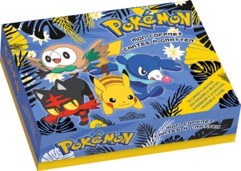  Mon coffret cartes à gratter Pokémon - Contient : 10 cartes à gratter, des stickers à gratter, des pokémons à accrocher, un pochoir et un livre  