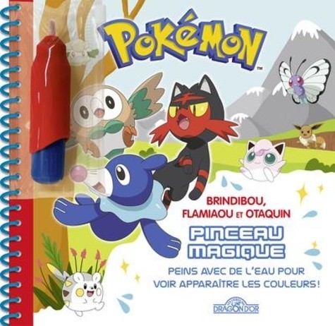  Brindibou, Flamiaou et Otaquin pinceau magique - Peins avec de l'eau pour voir apparaître les couleurs ! Avec 1 pinceau  