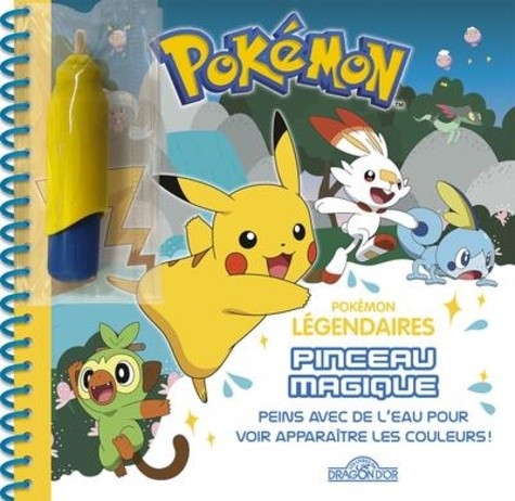  Pokémon légendaires - Peins avec de l'eau pour voir apparaître les couleurs ! Avec 1 pinceau  