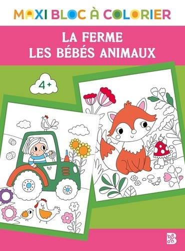  Maxi bloc à colorier - Ferme + bébés animaux 