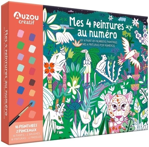  Mes 4 peintures au numéro - Avec 16 peintures et 2 pinceaux 