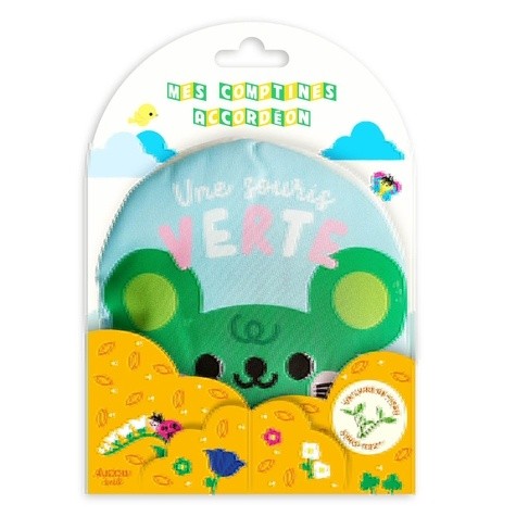  COMPTINES TISSU ACCORDÉON - UNE SOURIS VERTE - UN LIVRE EN TISSU OEKO-TEX ! 