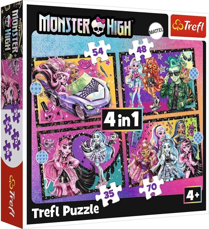 PUZZLES 4IN1 MATTEL, MONSTER HIGH 34655