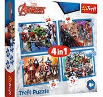 PUZZLES  4IN1  BRAVE AVENGERS  34386