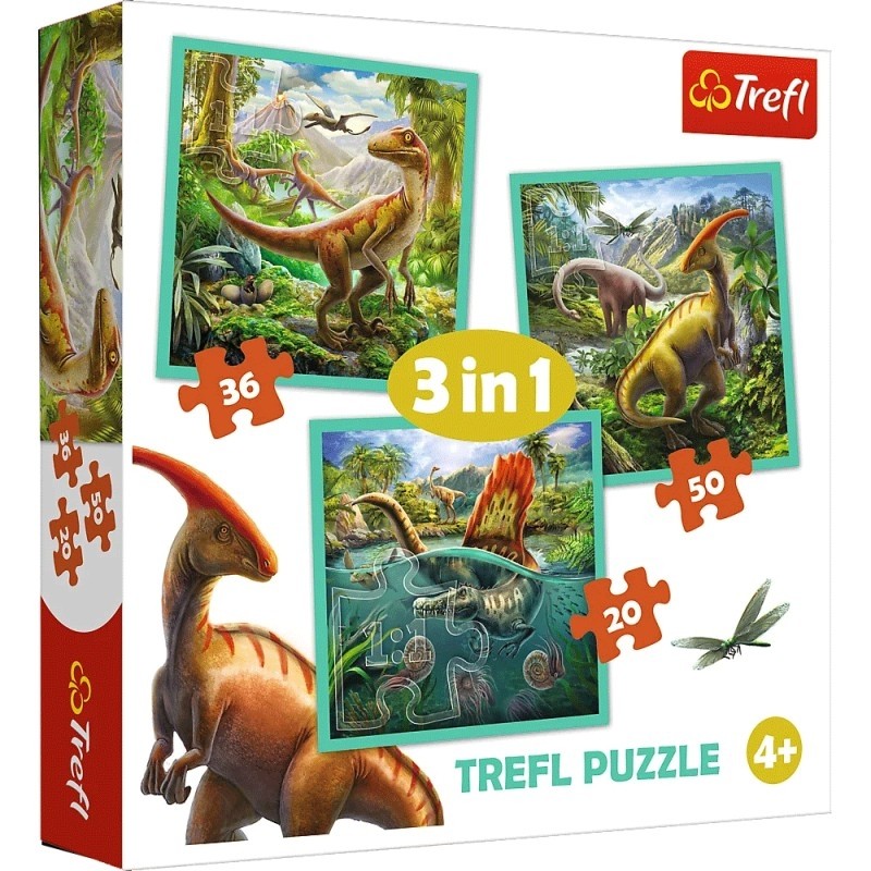 PUZZLE 3EN1 DINOSAURES 34837