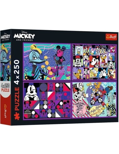 PUZZLES 4X250 MICKEY MOUSE ADVENTURES 13308